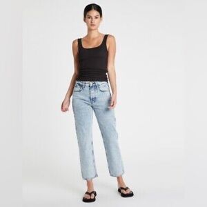 Rag & bone Maya high rise ankle slim jeans womens 23 acid wash Belmar blue denim